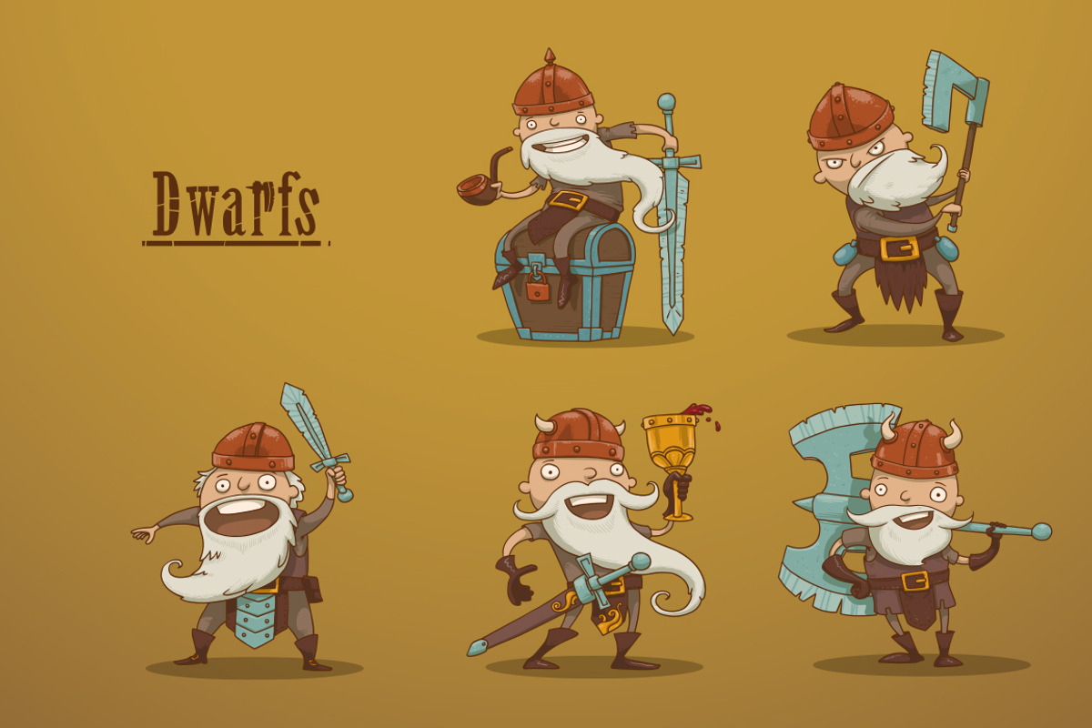 Dwarfs bundle, vector, an Illustration by IvanNikulin (Photo 2 of 2)
