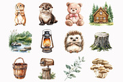 Little Woodland Friends Clipart, a Seasonal Illustration by Design Market (Thumbnail 3 of 5)