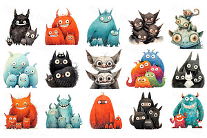 Cartoon Monsters PNG Clipart Sticker