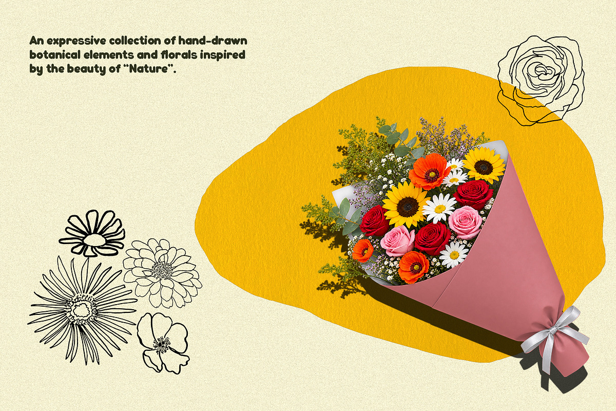 Botanical Vibes: 120 Floral Elements, an Object Illustration by Sheikhadesign (Photo 2 of 15)