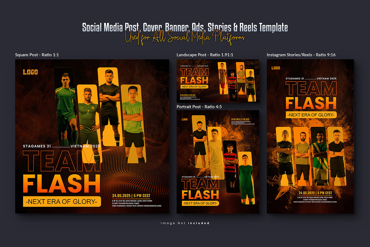 Football Sport Event Social Media, a Social Media Template by Creative_View (Photo 2 of 8)