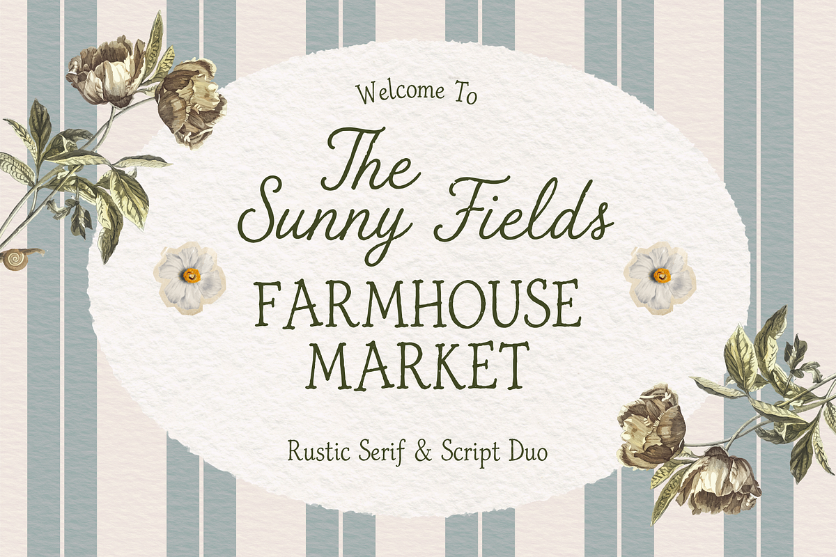 The Sunny Field Font Duo, a Script Font by Creacy Studio (Photo 1 of 10)
