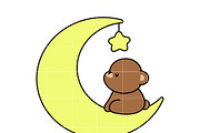 Cute Bear with Moon SVG Bundle, a Graphic by TheHitShop (Thumbnail 4 of 10)