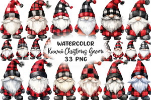 Kawaii Christmas Gnome Black Gnome, an Illustration by CraftArtStudio