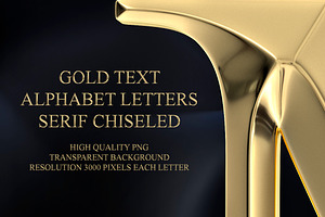 Gold Text Alphabet Letters