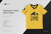 T-Shirts with V-Neck MockUp Set, a Shirt Mockup by Free-PSD-Templates (Thumbnail 1 of 4)