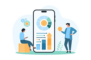 Financial data dashboard business, a Finance Illustration by Flashvector