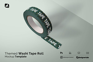 Themed Washi Tape Roll Mockup