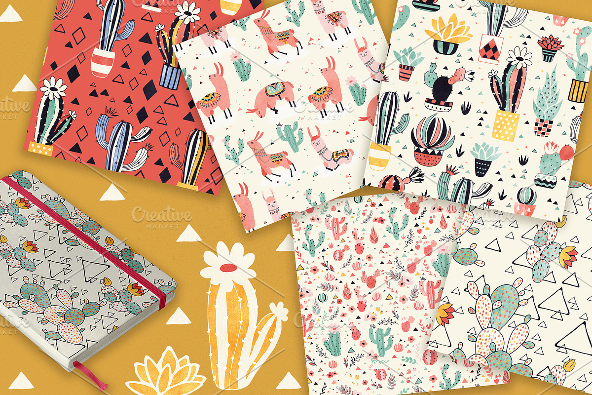 Llamas and Cacti, an Animal Illustration by Lidiebug (Photo 6 of 6)