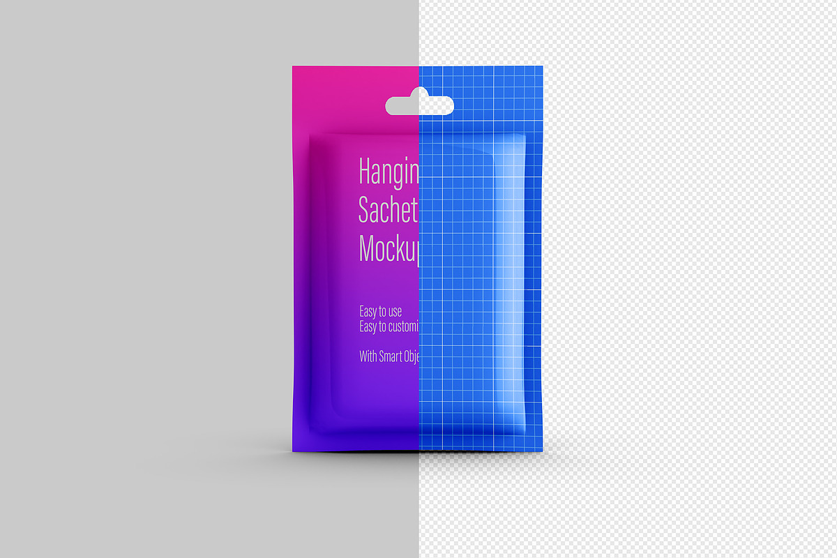 Pouch Sachet with Hang Hole Mockup, a Packaging Mockup by Illusiongraphic (Photo 14 of 22)