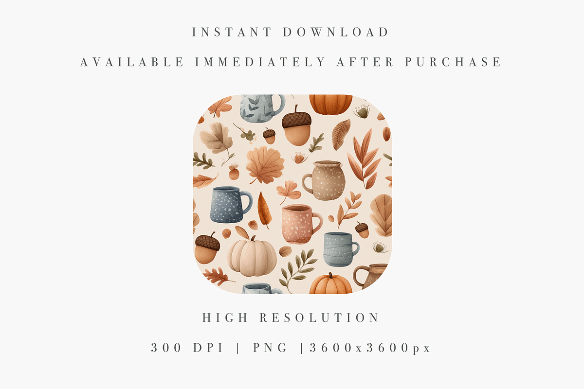 Autumn Leaves Seamless Pattern, a Decorative Illustration by Pati Charm Studio (Photo 3 of 7)