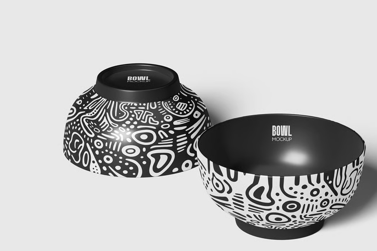 Ceramic Bowl Mockup with Lid, a Household Mockup by graphicsauce (Photo 3 of 4)