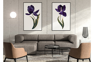 Dark Tulips Vector Set