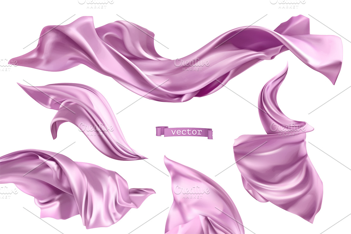 Violet silk, decoration, vectors set, an Outline Icon by Allevinatis Studio (Photo 1 of 6)