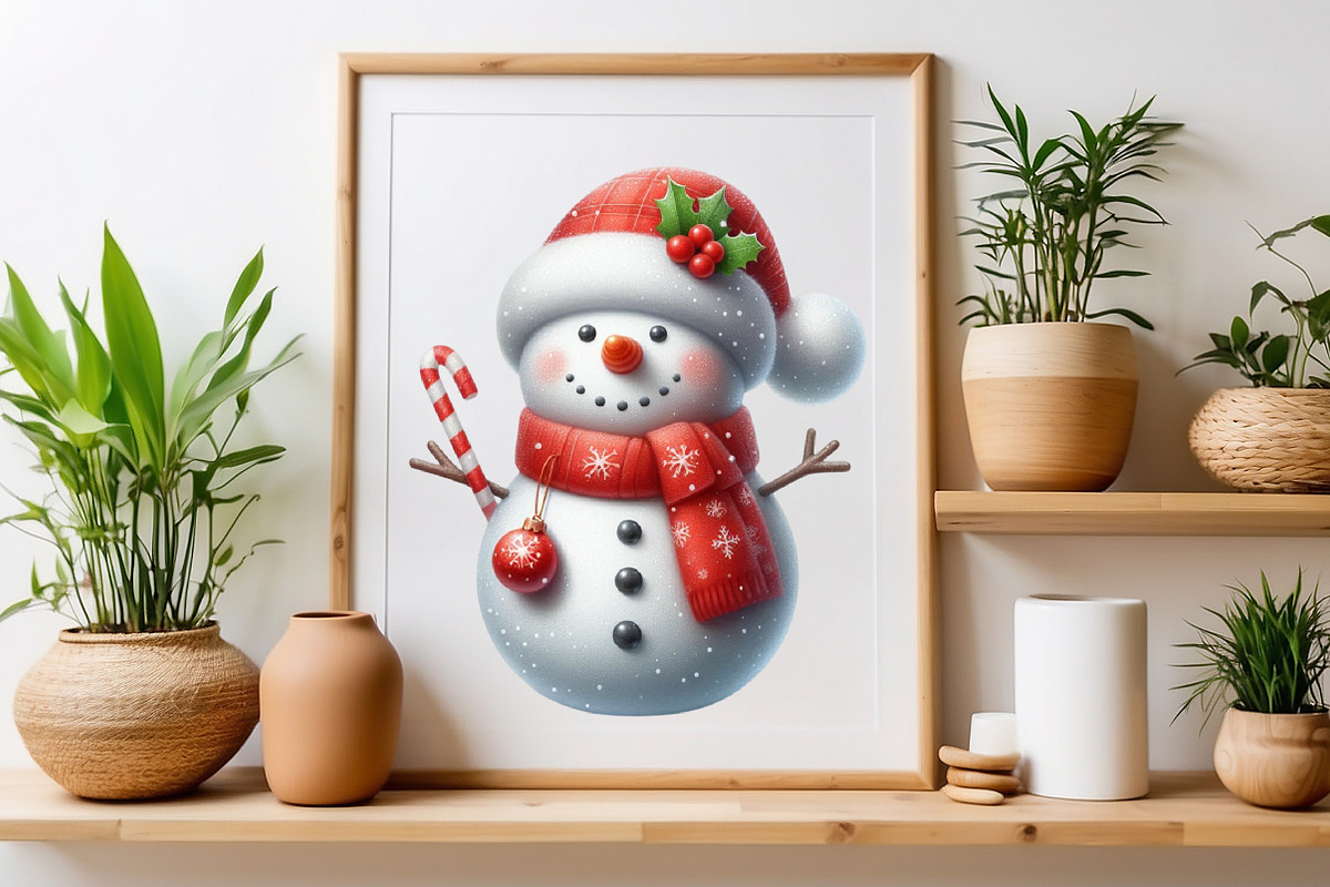 Cute Christmas Cute Snowman Clipart, a Seasonal Illustration by Craft Nest (Photo 4 of 5)