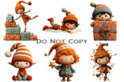 Whimsical Christmas Elf Clipart, an Illustration by Craft Nest (Thumbnail 6 of 8)