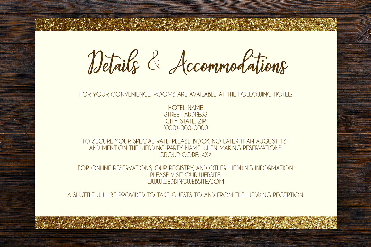 Golden Framed Wedding Invite Pack, a Stationery Template by BF Studios (Photo 4 of 4)