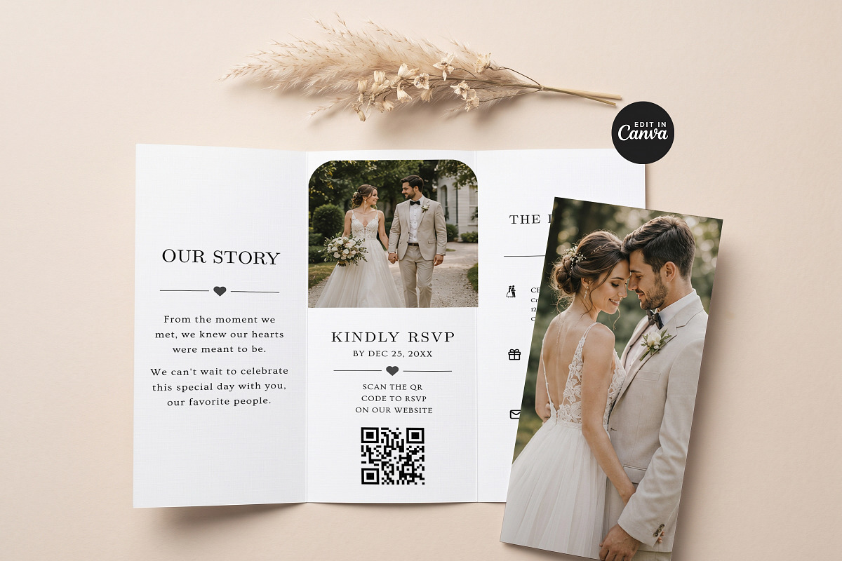 Photo Wedding Program Template, an Invitation Template by Arslan (Photo 1 of 4)