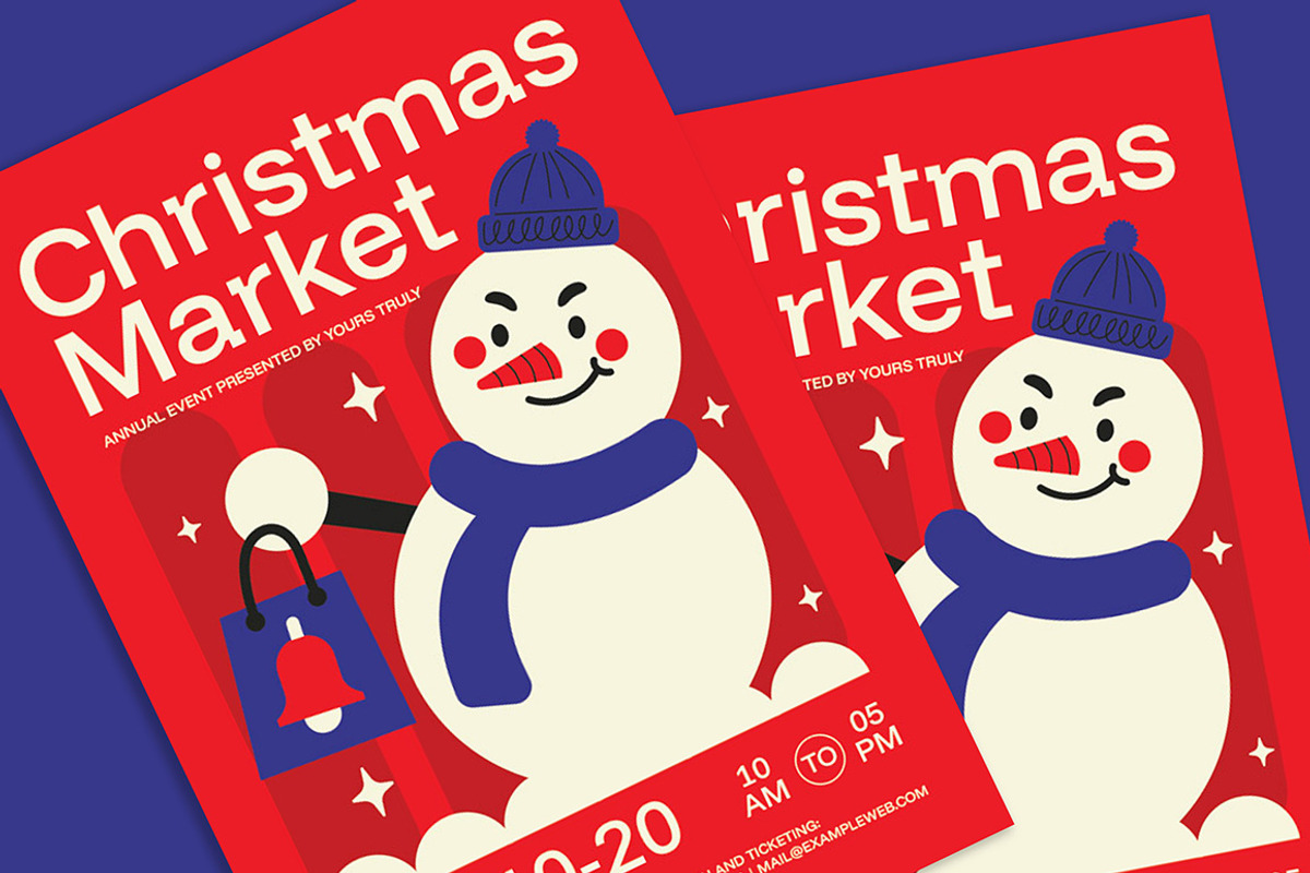Red Cute Christmas Market Flyer, a Flyer Template by Gumico Studio. (Photo 3 of 3)