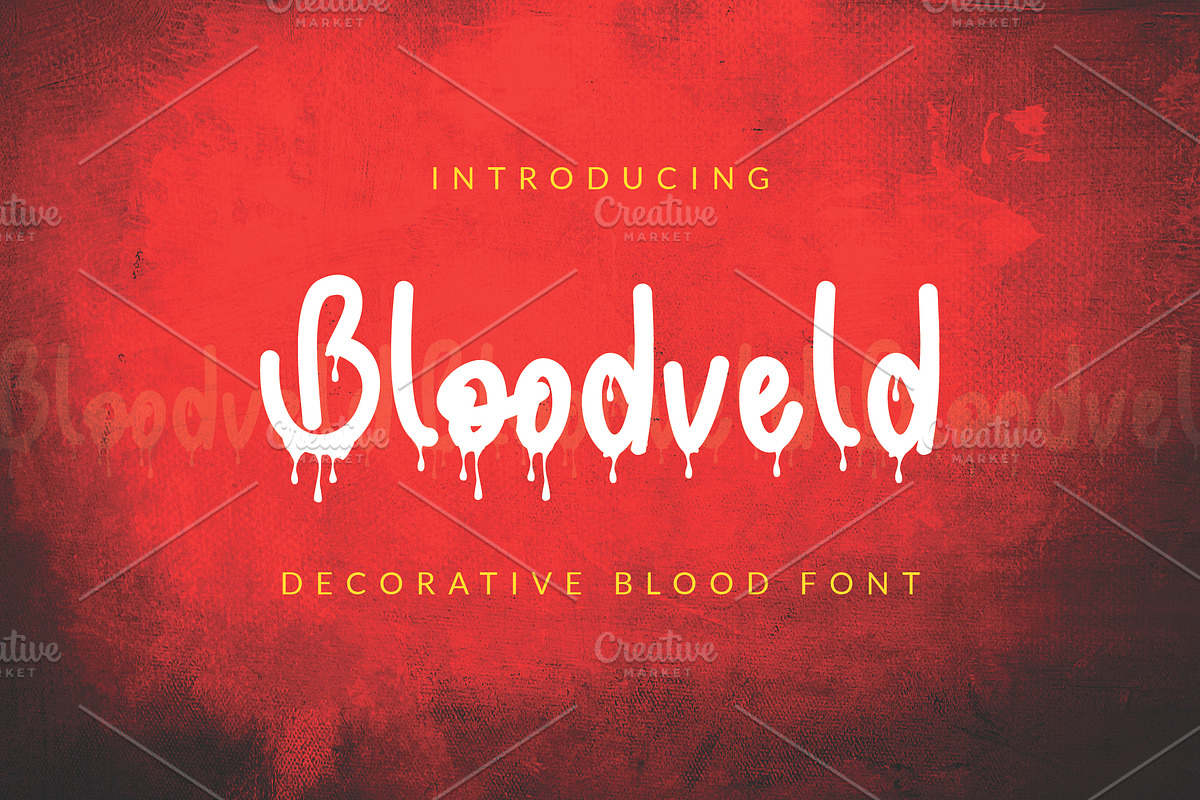 Bloodveld - Decorative Blood Font, a Font by Zeatype (Photo 1 of 5)