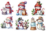 Christmas Snowman with Cats Sublimat, an Illustration by Designworld (Thumbnail 6 of 6)