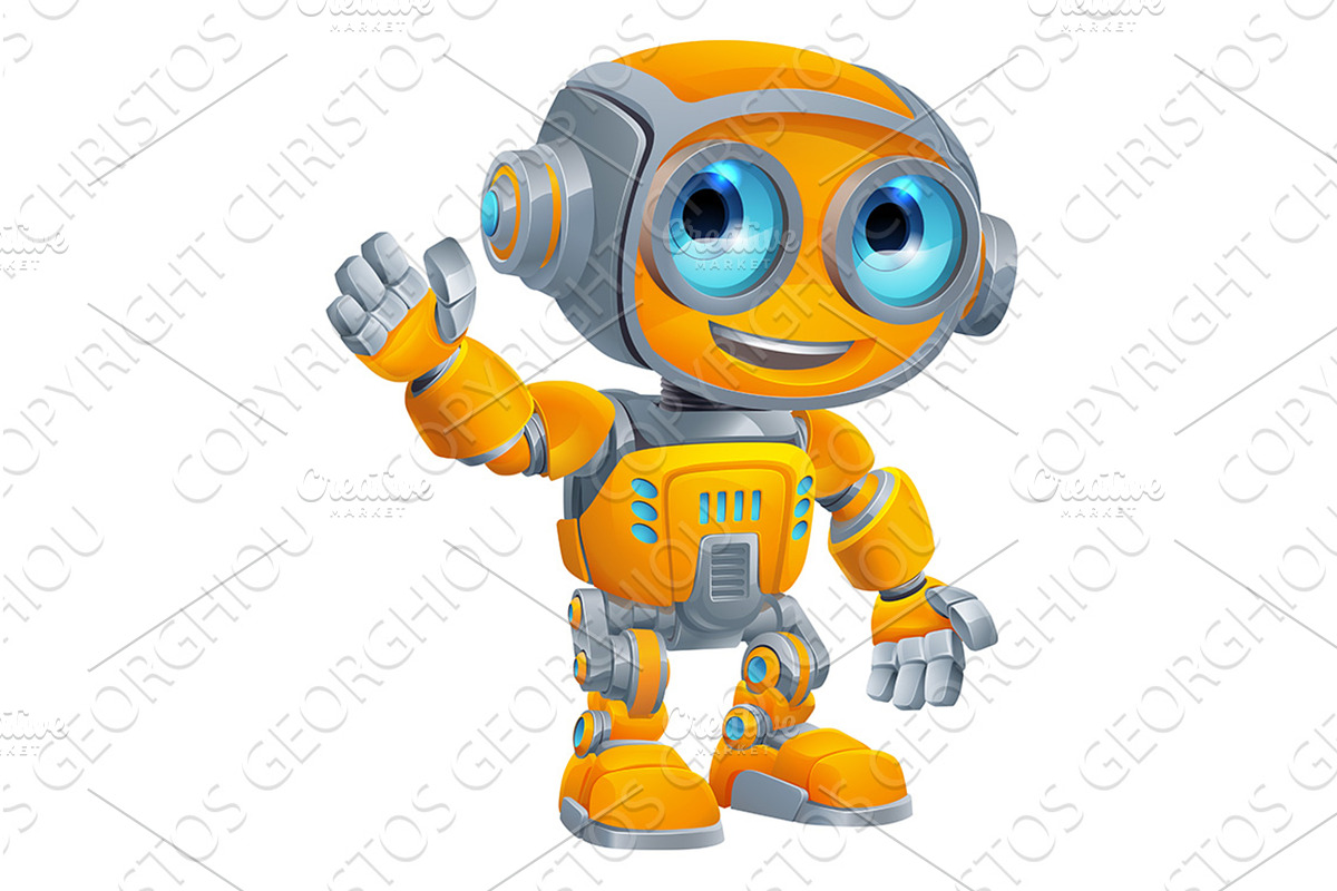 Robot Mascot Cartoon Cute Fun Alien, an Illustration by Christos Georghiou