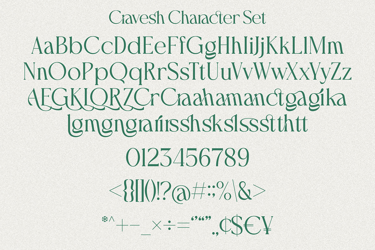 Cravesh - Ligature serif font, a Serif Font by Almeera Std (Photo 8 of 8)