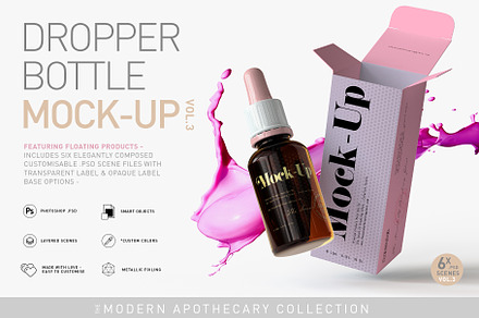 Amber Dropper Bottle Mock-Up | Vol.3
