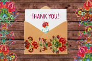 Folk flowers watercolor clipart, a Decorative Illustration by Where summer is (Thumbnail 8 of 8)