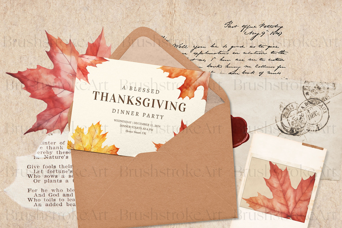 Fall Leaves Clipart, Autumn Leaf PNG, a Decorative Illustration by BrushstrokeArtGB (Photo 8 of 9)
