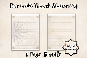 Travel Theme Printable Stationery