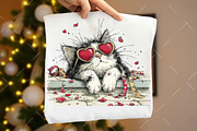 Whimsical Valentine Cat Clipart, an Illustration by OK Design (Thumbnail 6 of 6)