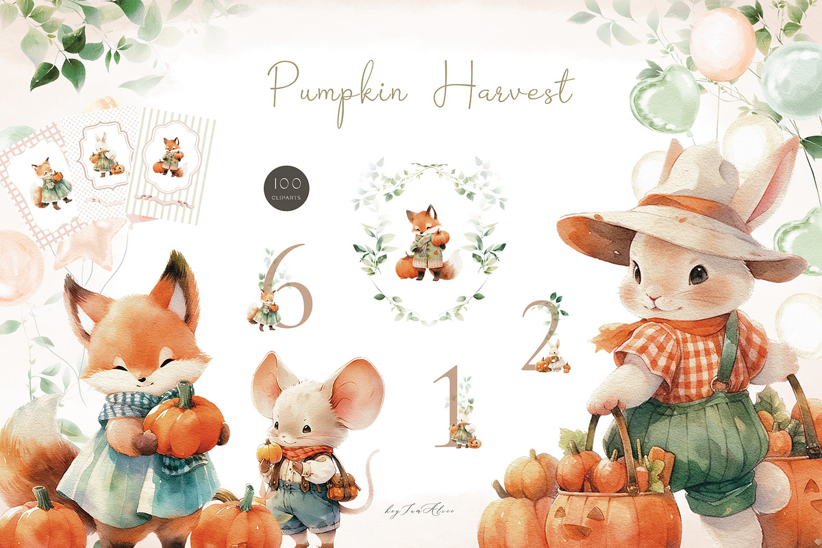 Pumpkin Harvest, an Animal Illustration by heyiamalice (Photo 1 of 14)