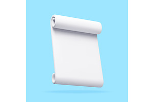 3d scroll paper icon., an Object Illustration by Abscent