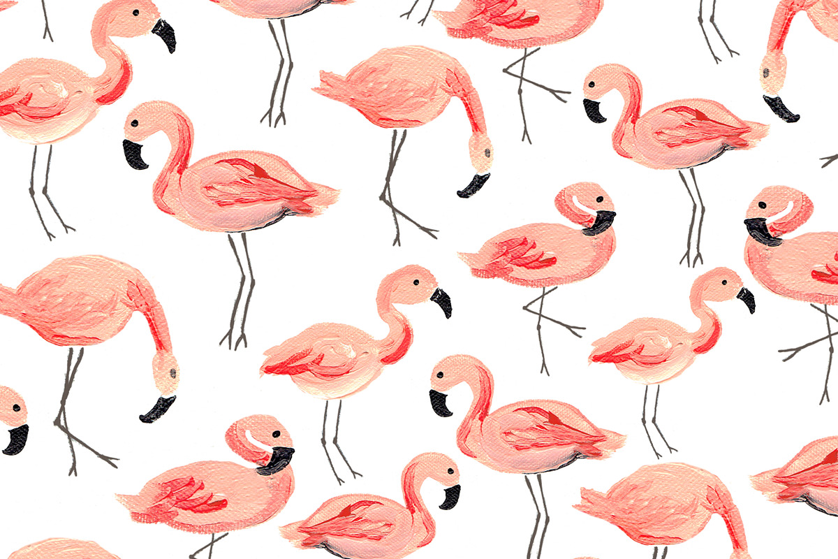Flamingo Party Seamless Pattern, a Pattern Graphic by origamiprints