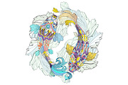 Ethnic Collection: Carps, a Decorative Illustration by ArtoJoy (Thumbnail 2 of 6)