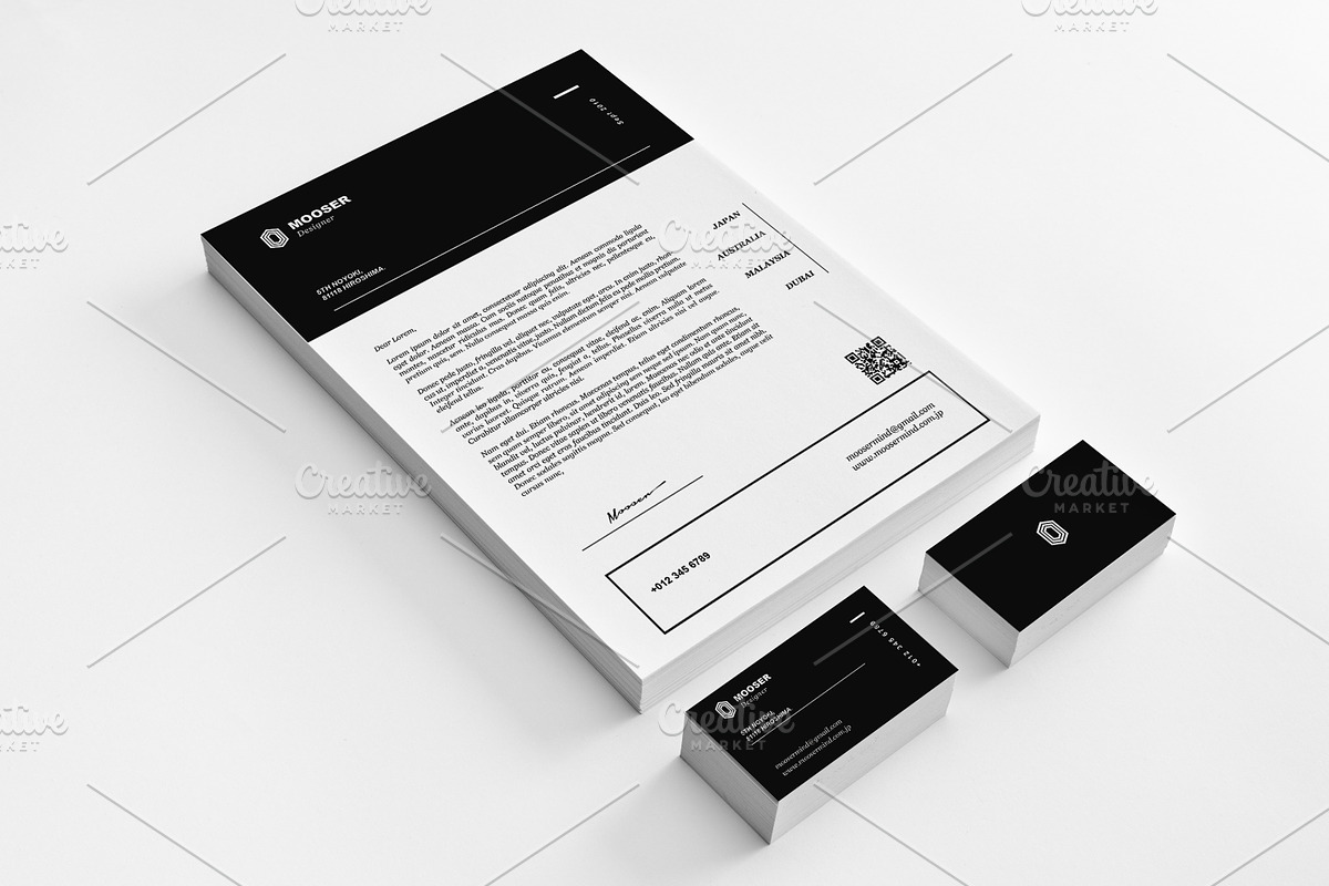Clean Stationery Design Set, a Stationery Template by Creadeas (Photo 6 of 6)