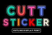 Cutt Sticker | Cute Outline Font, a Sans Serif Font by Fourteen Letter (Thumbnail 1 of 6)