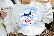 Preppy 4th of July Png, Land of Free, a Seasonal Illustration by Sublimation Artist (Thumbnail 2 of 9)