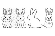 Easter Bunny SVG Clipart Bundle, an Animal Illustration by Unique Design Team (Thumbnail 3 of 3)