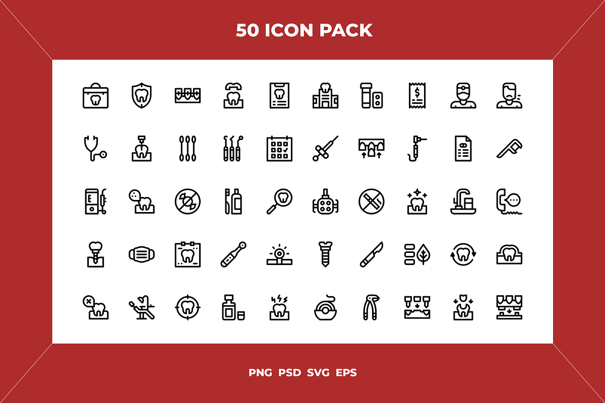 Dentist icons, an Outline Icon by Wencory (Photo 1 of 2)
