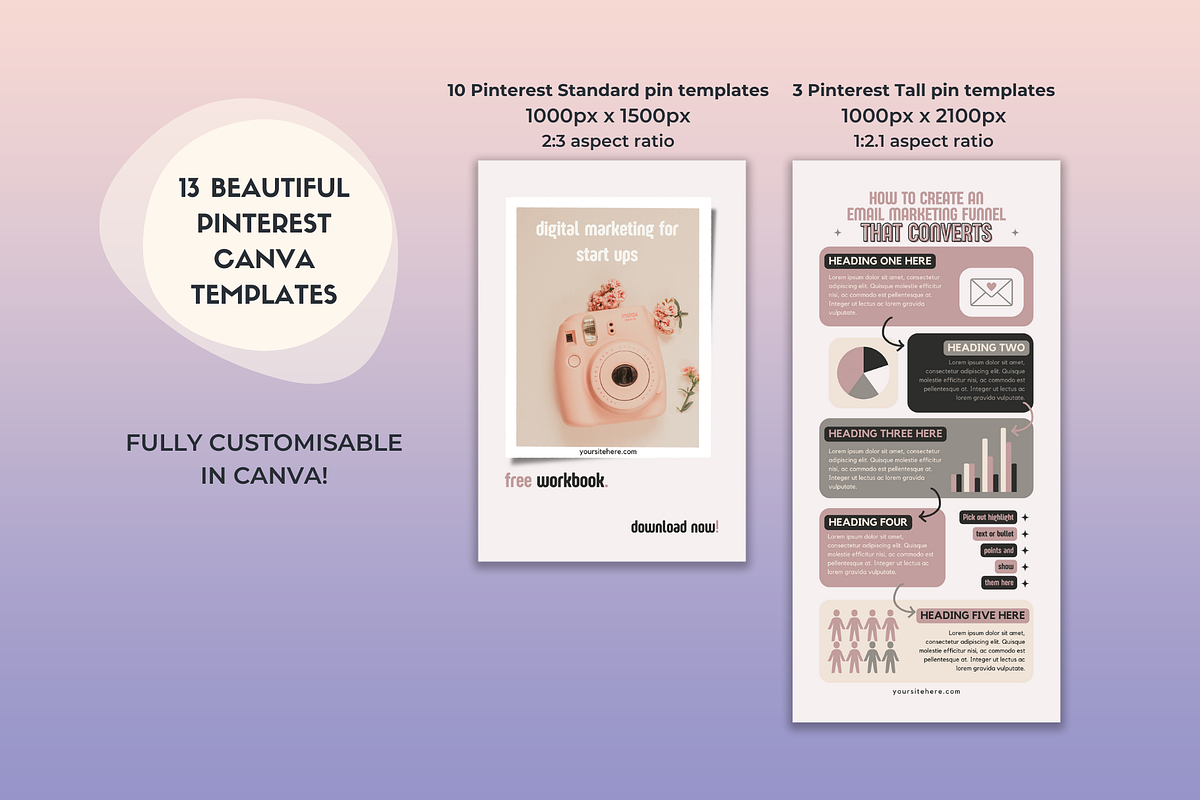 Pinterest Canva Templates | Neutral, a Social Media Template by Monarch 21 Design (Photo 2 of 6)