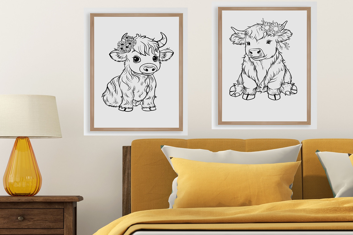 15 Cute Highland Cow Clipart, an Animal Illustration by Art Paradise Studios (Photo 4 of 7)
