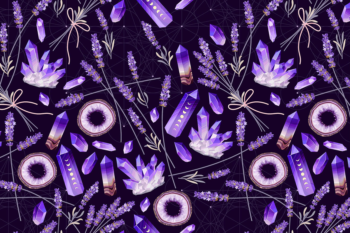 Magic Lavender Pattern, a Pattern Graphic by GreyLilac (Photo 2 of 3)