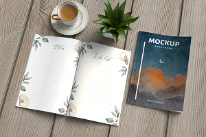 7 X 10 Book Cover And Pages Mockup