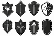 Medieval Shield Silhouette Set, an Illustration by hafijul (Thumbnail 6 of 10)