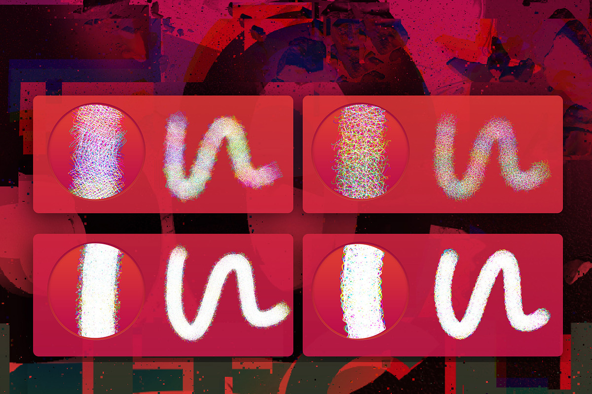 50 procreate glitch brushes, a Brush Add-On by Endete & Mazak brushes (Photo 7 of 9)