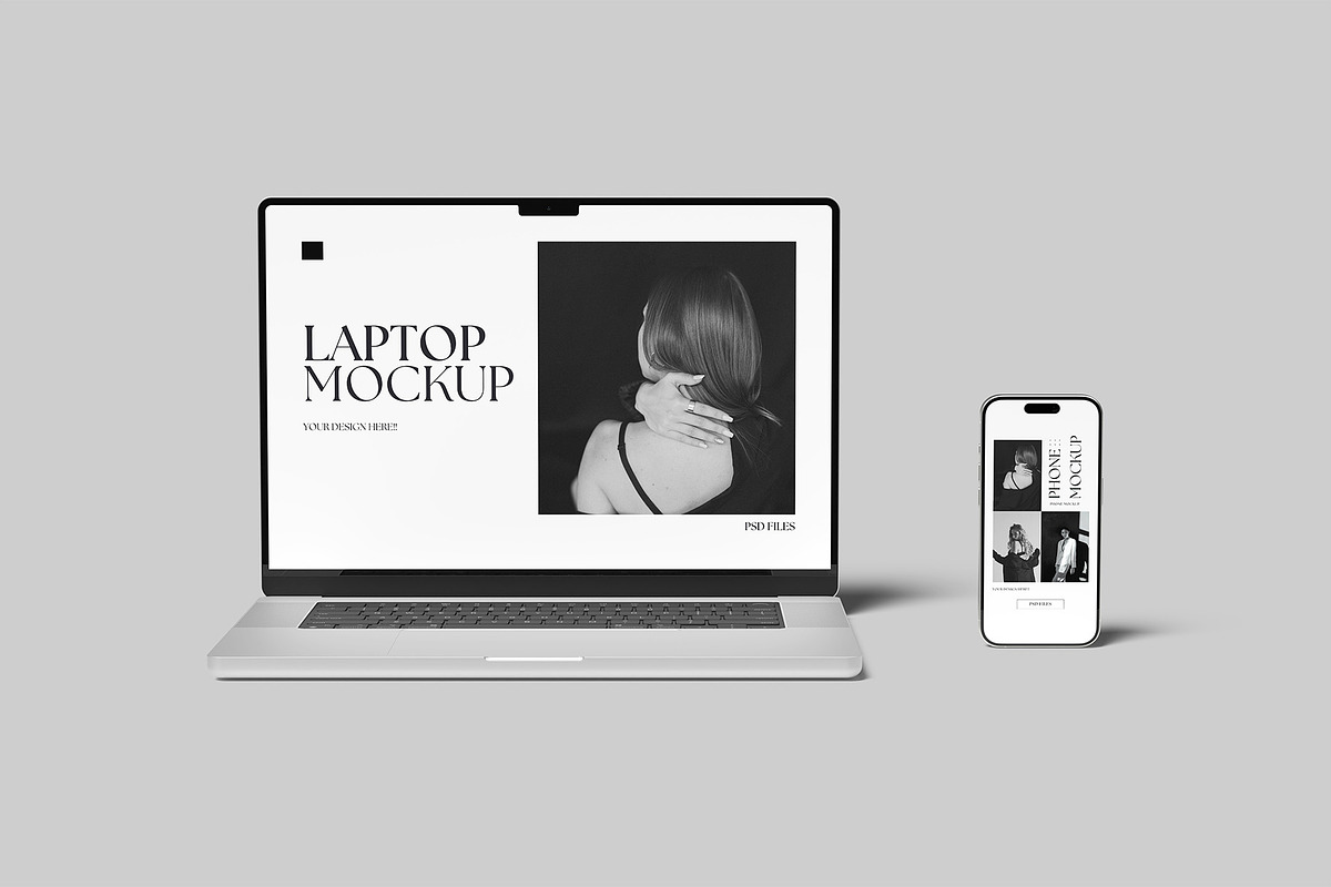 Laptop and Phone Mockup, an iPhone Mockup by Graphiculon (Photo 2 of 11)