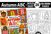 Autumn ABC Bold and Easy Coloring, a Seasonal Illustration by Coco Bloom (Thumbnail 1 of 3)