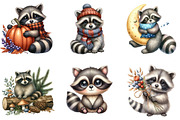 Watercolor Raccoon Clipart, an Illustration by DreamArtGraphic (Thumbnail 4 of 5)